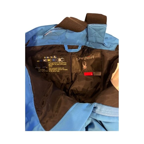 Spyder Propulsion Insulated Ski Snow Pants Blue Black Suspenders Size 3 Toddler - Picture 6 of 15
